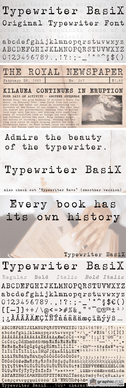 Typewriter BasiX Font Family