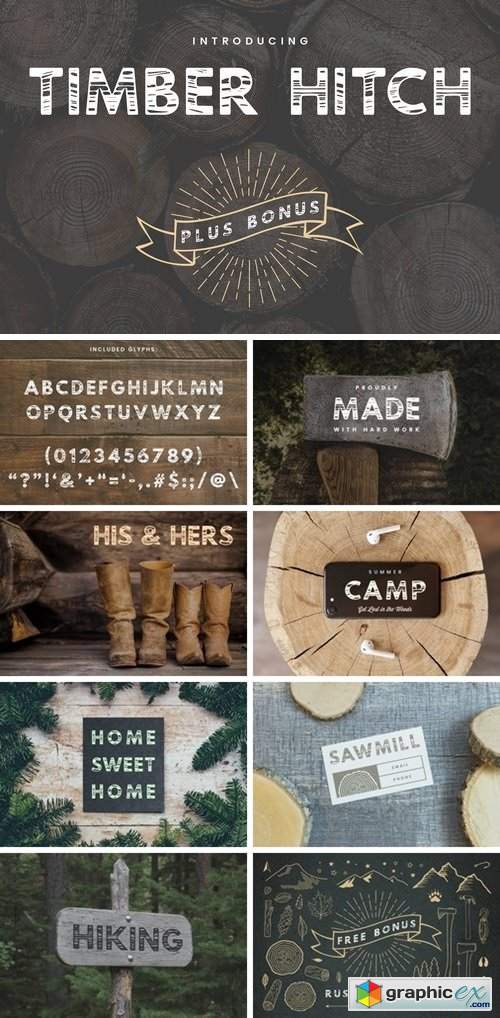 Timber Hitch Font + Nature Designs