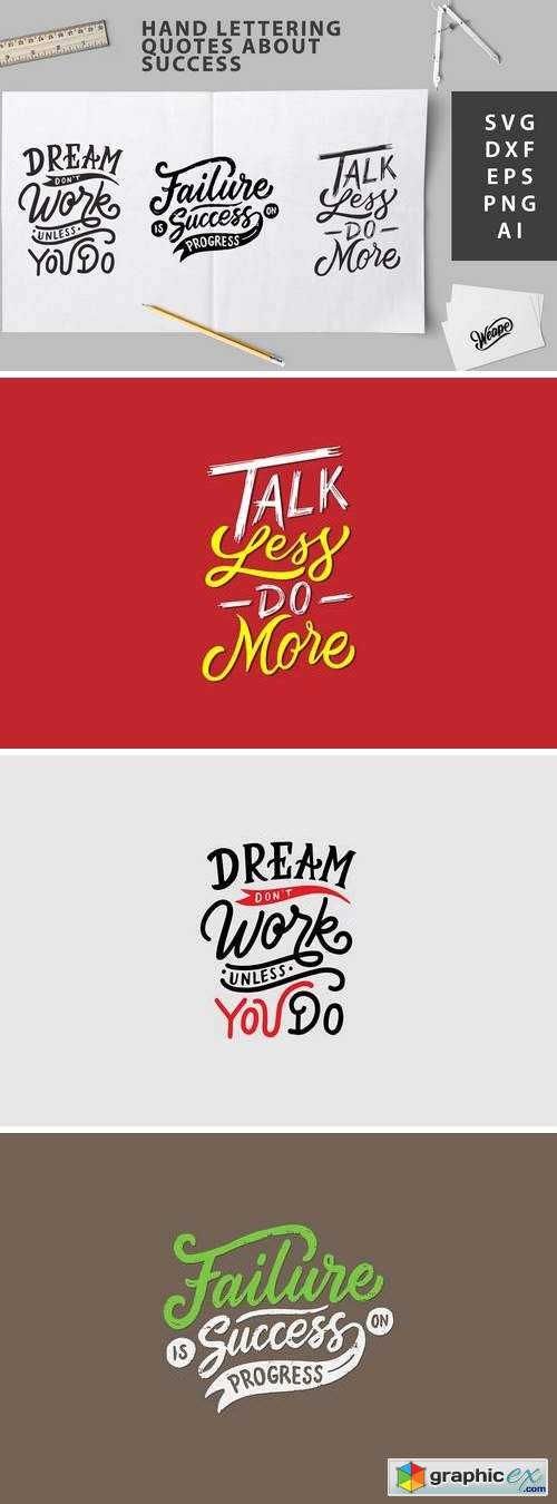 SVG Cut File - Hand Lettering Quotes About Success
