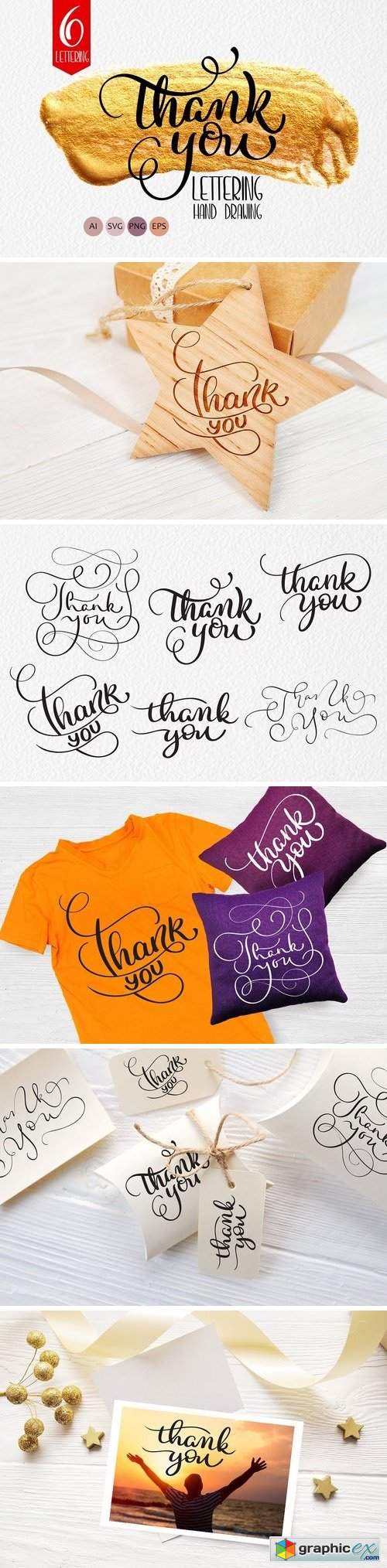Thank You Calligraphy Lettering Set
