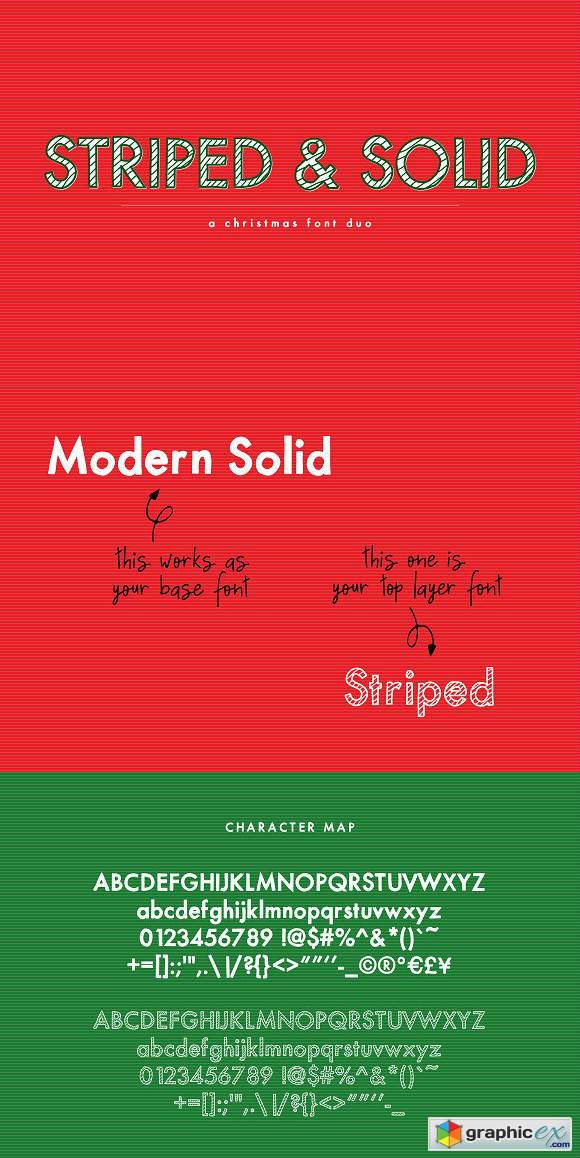 Striped & Solid—A Christmas Font Duo