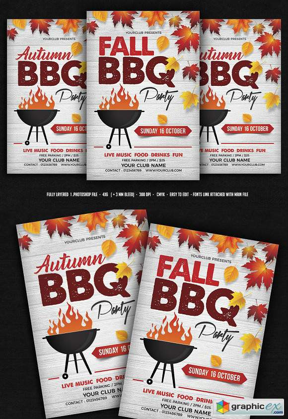 Fall Autumn BBQ Flyer