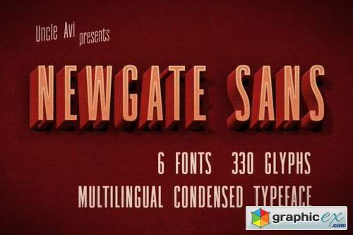 Newgate Family Font Family - 6 Fonts