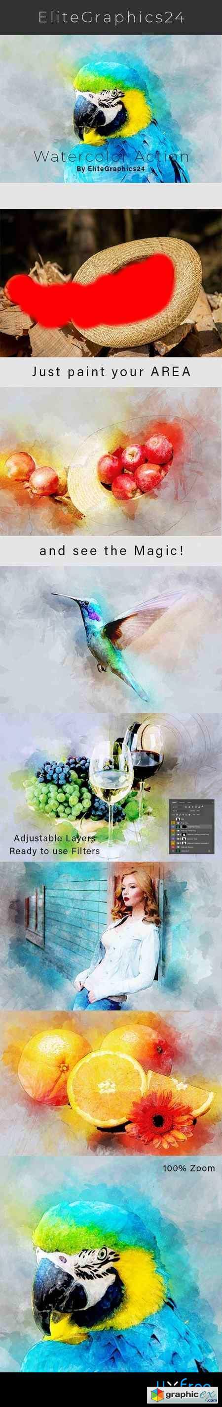 realistic watercolor photoshop action free download