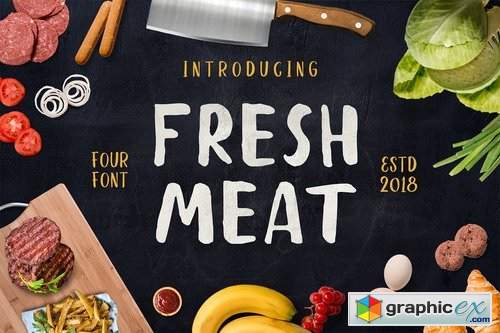 Fresh Meat 4 Font Pack + Bonus