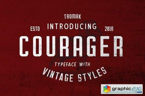 Courager Typeface (8 Fonts!)