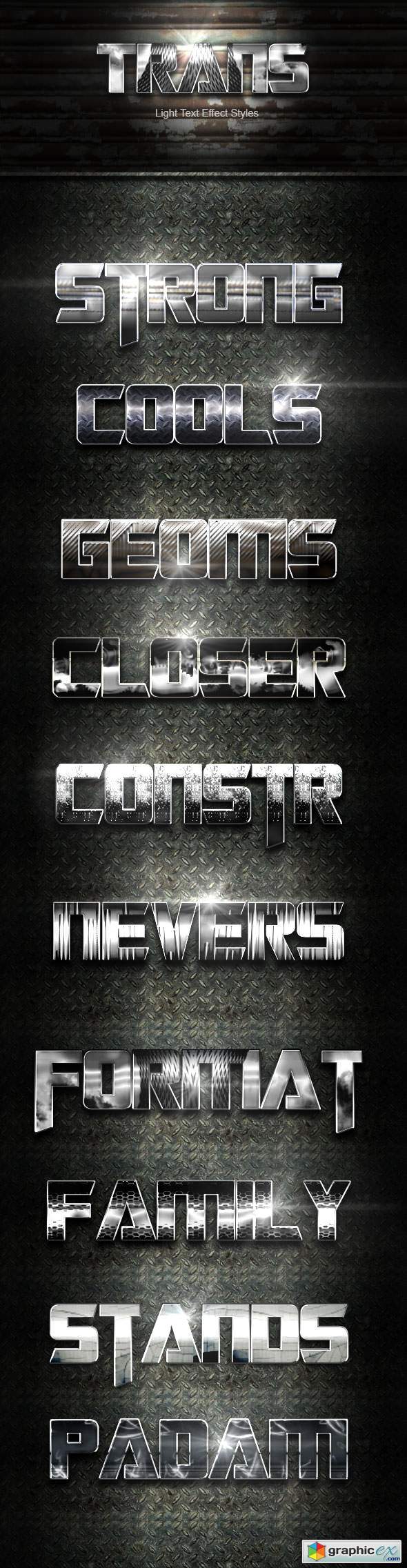 Trans Steel Text Effect V02