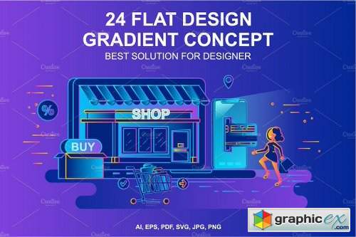 Gradient Flat Design Concepts