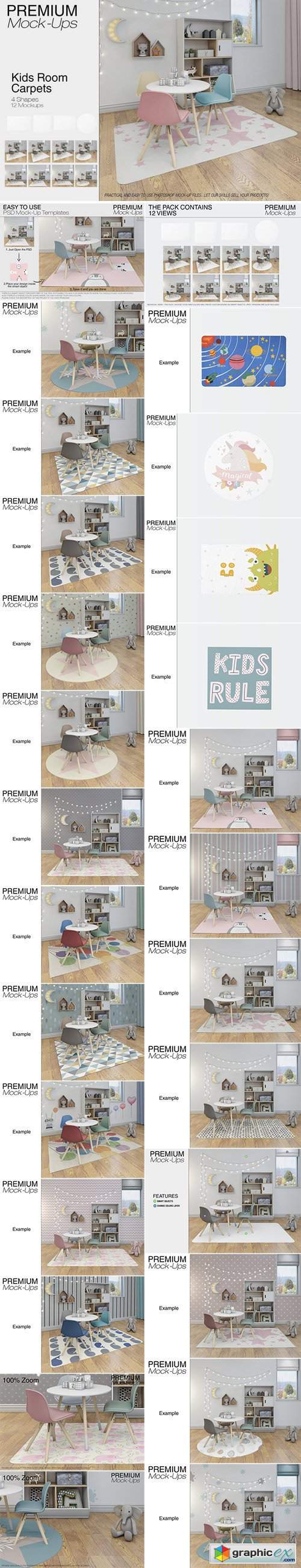 Kids Room Carpets - 4 Shapes