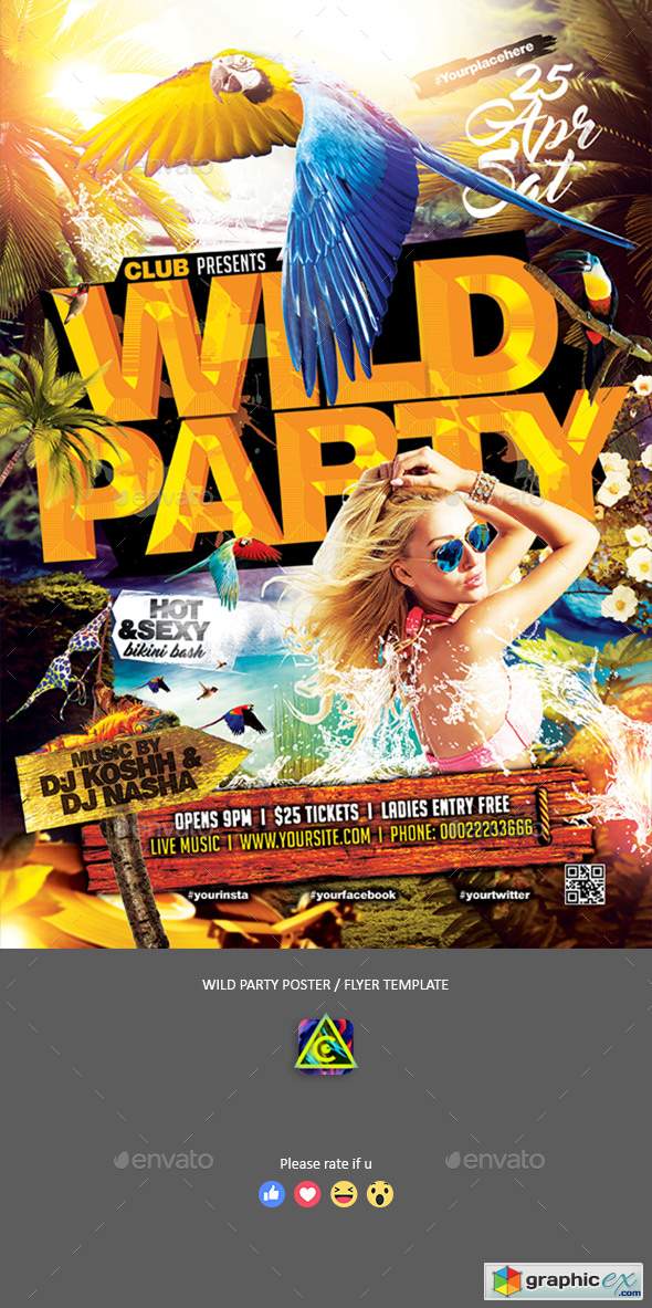 Wild Party Poster Flyer 22490570