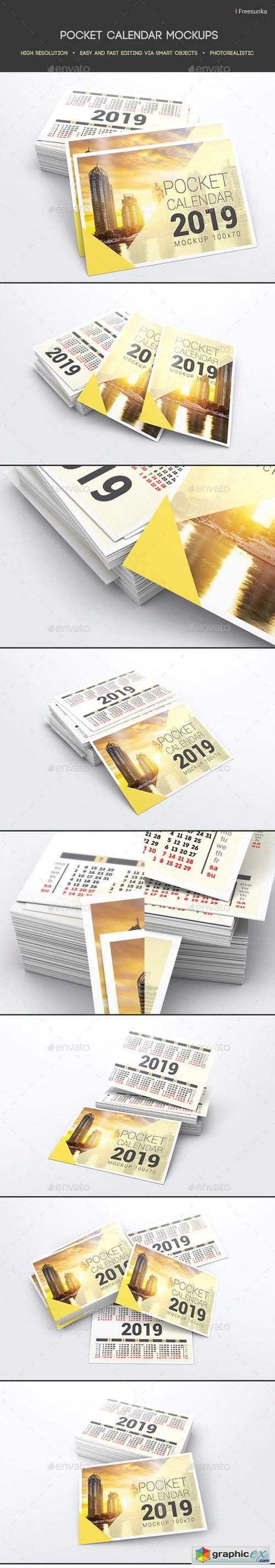 Pocket Calendar Mockups
