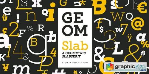 XXII Geom Slab Font Family - 16 Fonts