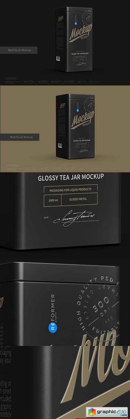Black Tea Jar Mock-up