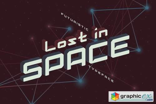Lost in space. Futuristic Typeface