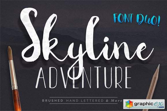 Font Duo Skyline Adventure Brushed