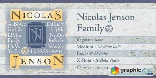 Nicolas Jenson SG Font Family - 10 Fonts