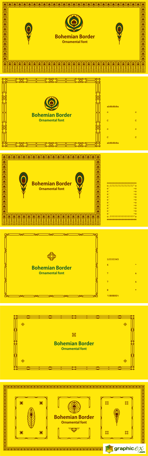  Bohemian Border Font 