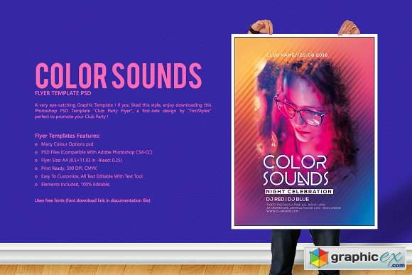 Color Sounds Party Flyer 2873319