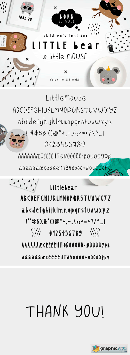 LittleBear & LittleMouse - Font Duo