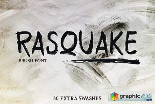 RASQUAKE Brush Font + EXTRA Swashes