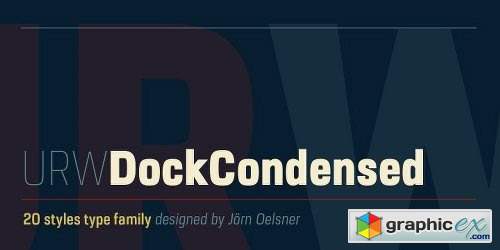URW Dock Condensed Font Family - 20 Fonts