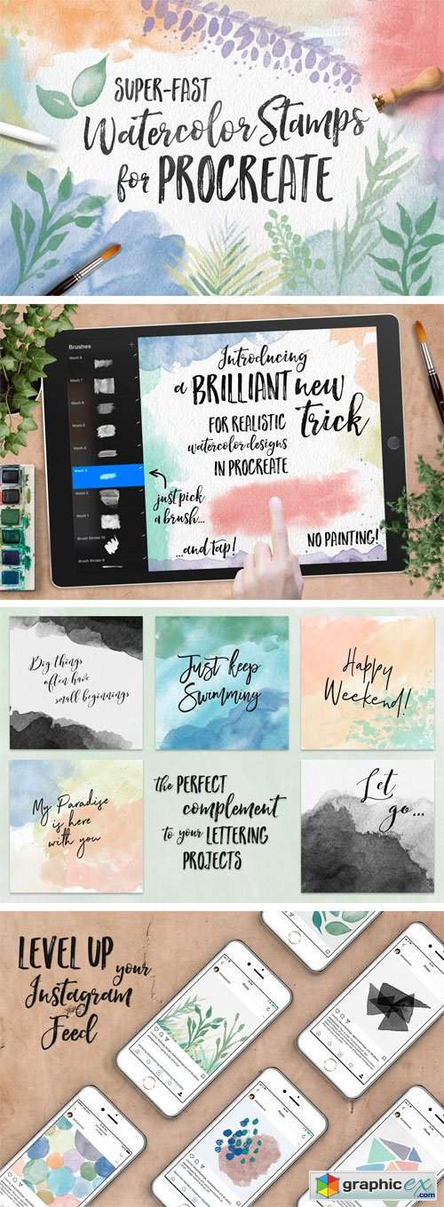 Watercolor Stamps for Procreate
