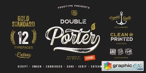 Double Porter Font Family - 18 Fonts