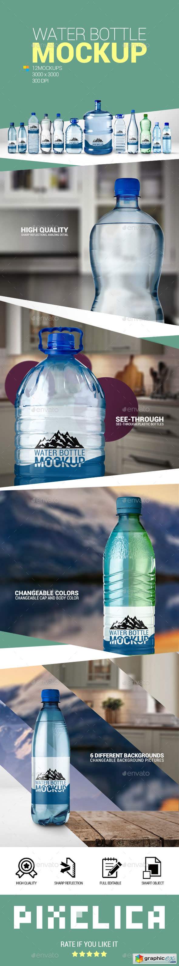 Water Bottle Mockup Pack 2