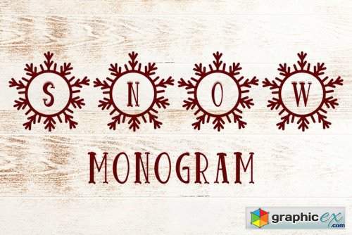 Snow Monogram Font Family - 2 Fonts