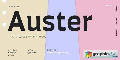 Auster Font Family - 20 Fonts
