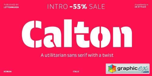 Calton Font Family - 24 Fonts
