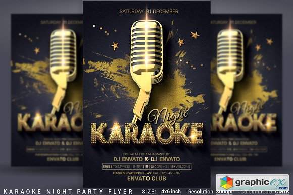 Karaoke Night Party Flyer 3034143