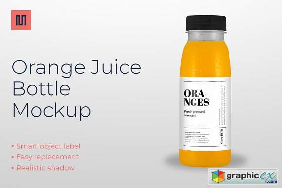 Orange juice - Bottle mockup