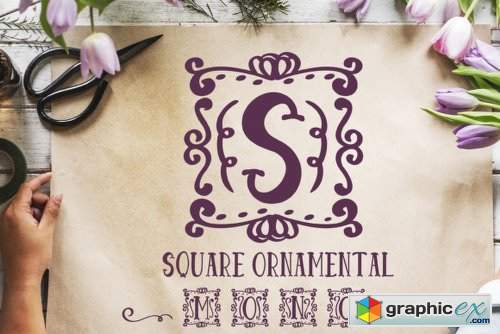 Square Ornamental Monogram Font