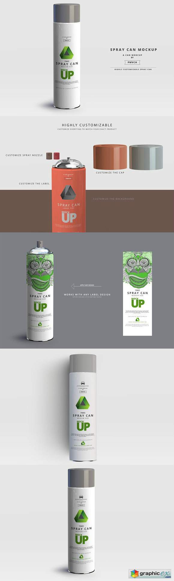 Spray Can Mockup - Large Size