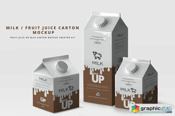 Milk Fruit Juice Carton Mockup