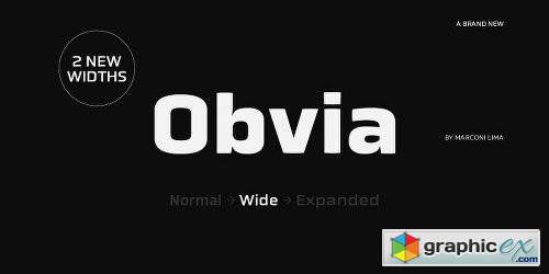 Obvia Wide Font Family - 9 Fonts