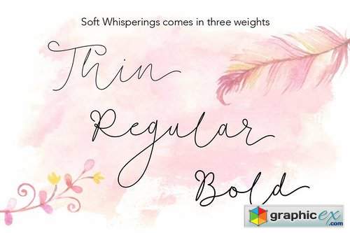 Soft Whisperings Font and 100 Extras