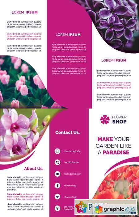 Flower Shop Trifold Brochures 3025244