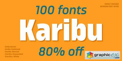 Karibu Font Family - 100 Fonts