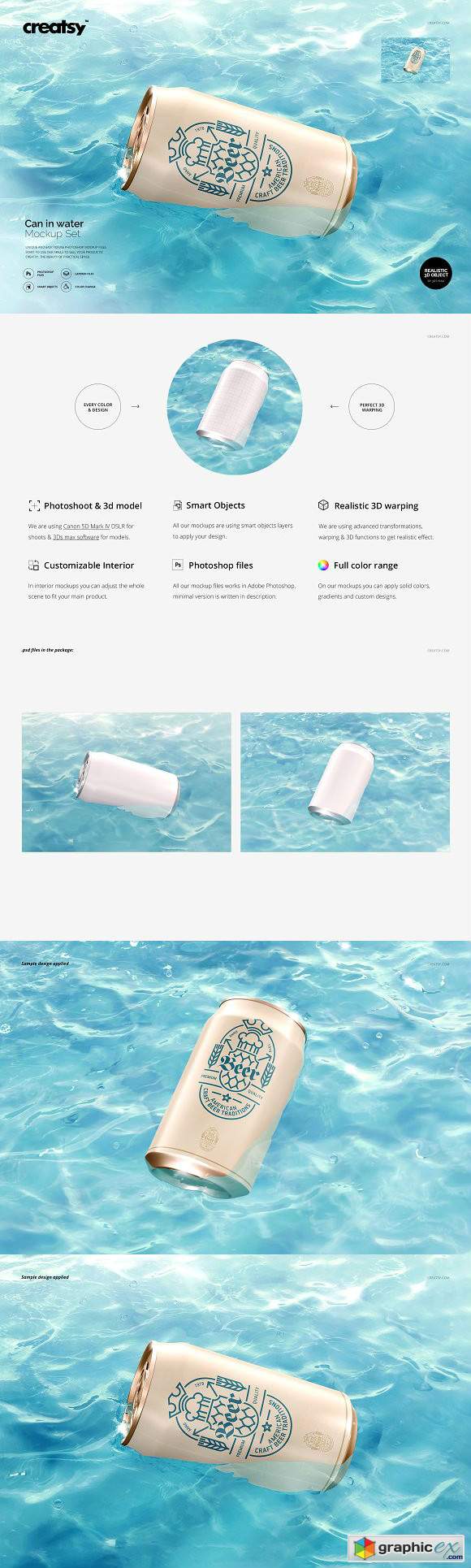 Can in Water Mockup Set