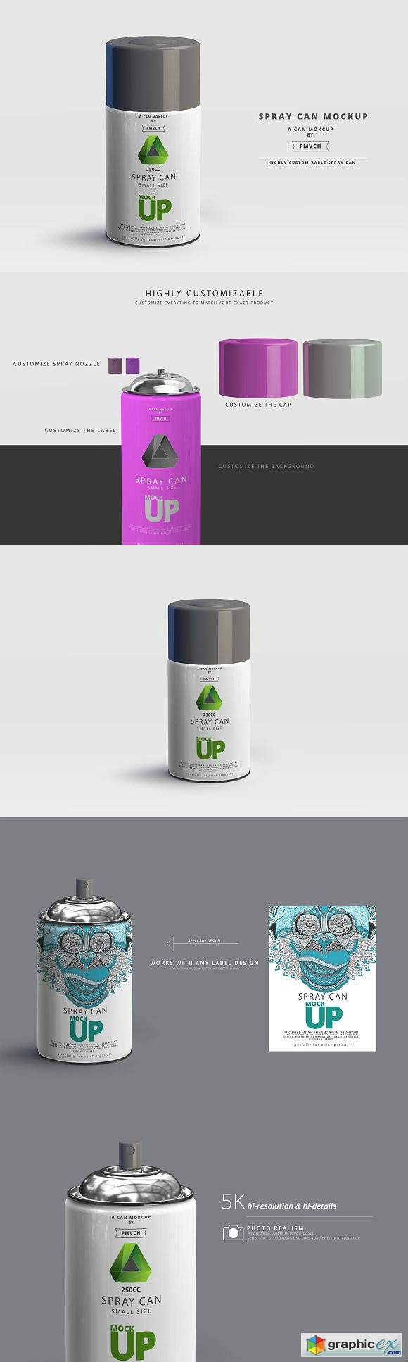Spray Can Mockup - Small Size =