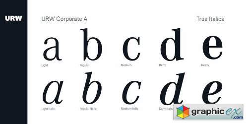 URW Corporate A Font Family - 25 Fonts
