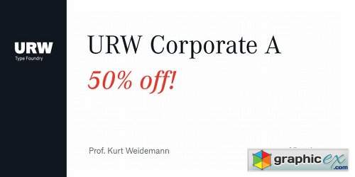 URW Corporate A Font Family - 25 Fonts