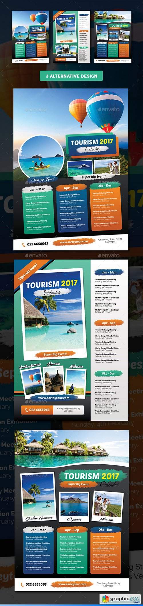 Tourism Events Calendar Flyer Template