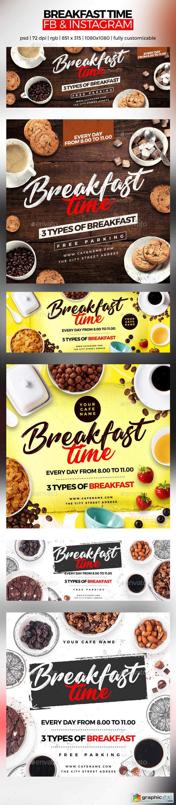 Breakfast Time Facebook Cover and Instagram