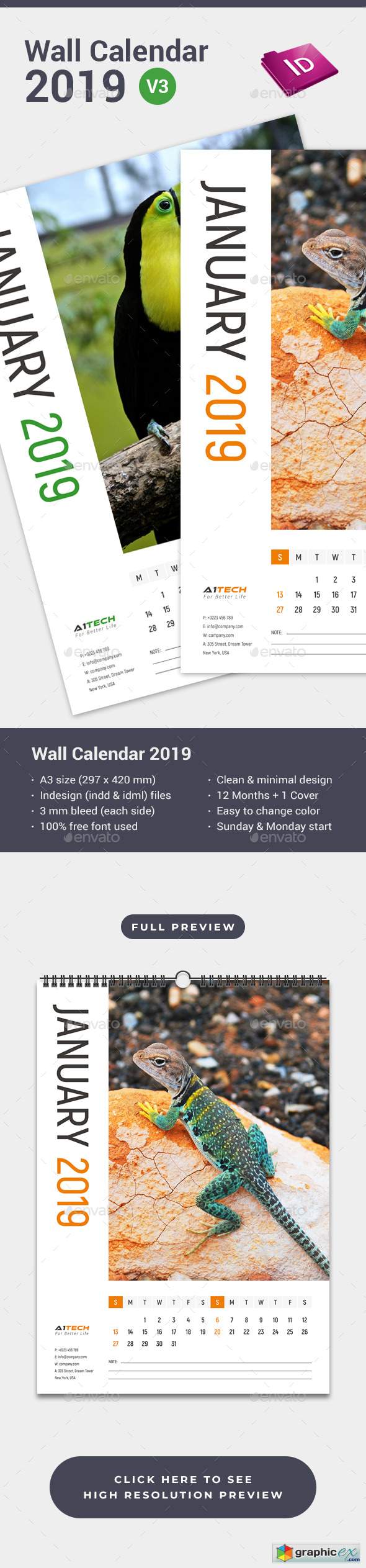 Wall Calendar 2019