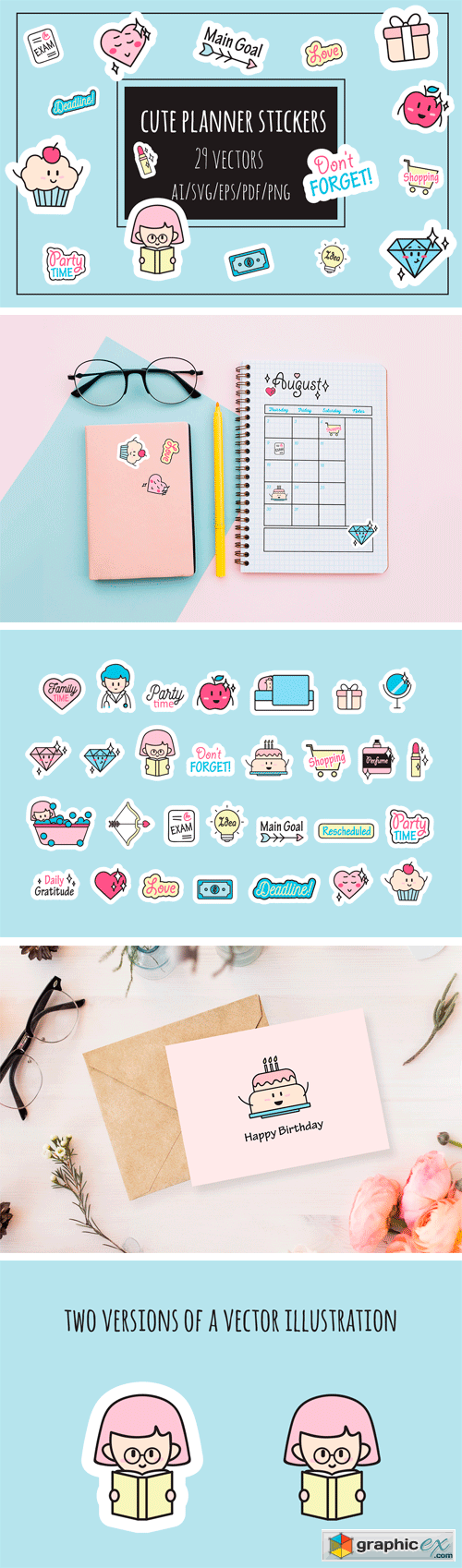 cute planner stickers free download vector stock image photoshop icon