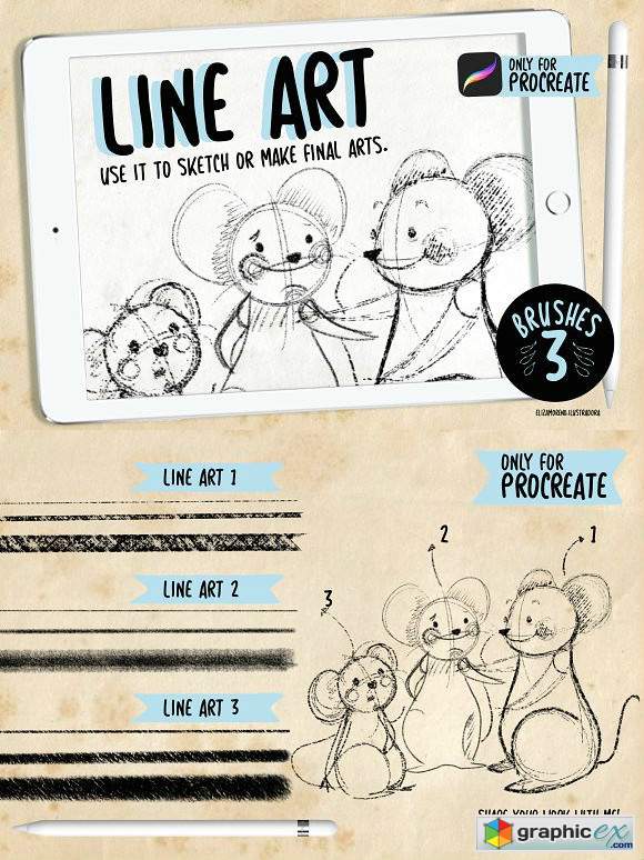 Line Art - Brushes for procreate