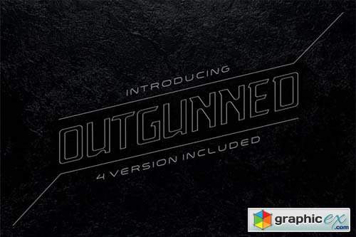 Outgunned display font in 4 versions